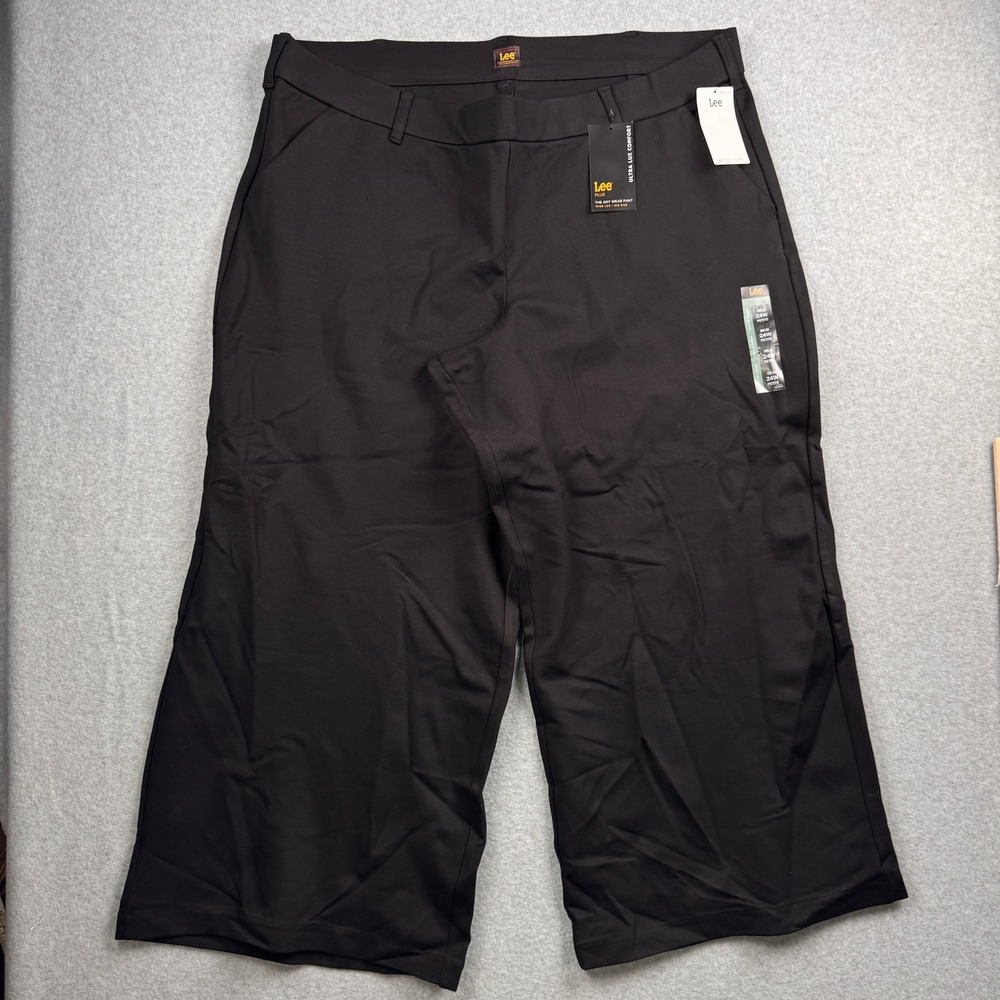 Lee Any Wear Pants Women 24W Petite Black Wide Leg Ultra Lux Comfort NEW